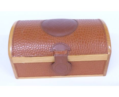 Franck Muller Conquistador leather bound wooden watch box, 25x15x12cm.&nbsp;