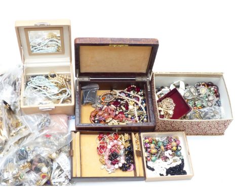 A collection of jewellery including Avon, vintage and silver earrings, necklaces, etc