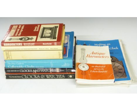 A collection of clock and barometer related books, including Edwin Banfield&nbsp;&nbsp;