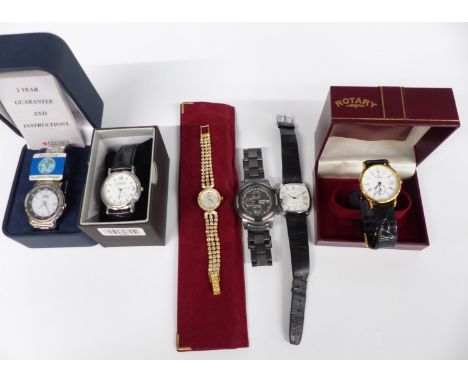 Six various ladies and gentleman's wristwatches including Citizen Eco Drive, Timberland chronograph, Avia, Rotary etc, some i