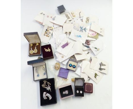 A collection of vintage earrings