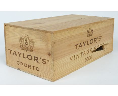 A case of six bottles of Taylor's 2000 Vintage Port, from M &amp; Co London