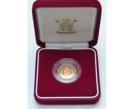 2002 gold half sovereign cameo portrait, shield reverse, in deluxe case