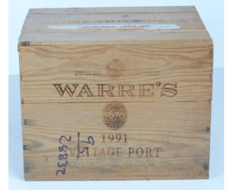 A case of twelve bottles of Warre's 1991 Vintage Port