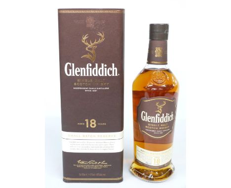 Glenfiddich Small Batch Reserve aged 18 years Single Malt Scotch Whisky, batch number 3210, 70cl 40% vol, in original tube