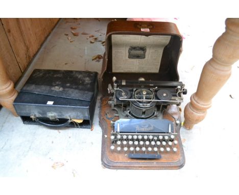 A Hammond 'Multiplex' typewriter, in oak box; together with a Corona typewriter, cased.&nbsp; 