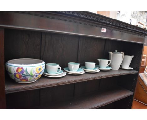 A Poole pottery bowl, 17cm diameter; together with a part coffee service. 