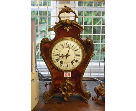 A Louis X style tortoiseshell and gilt brass mounted mantel clock,&nbsp;the gong striking movement inscribed 'Maple &amp; Co 
