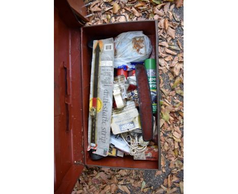 A metal trunk containing car mirrors, lights, etc.&nbsp;This lot can only be collected on Saturday 10th October. (10-2pm) 