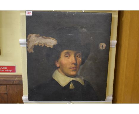 Dutch School,&nbsp;17th century, head and shoulders portrait of a gentleman with a white collar, oil on canvas, 50.5 x 45.5cm