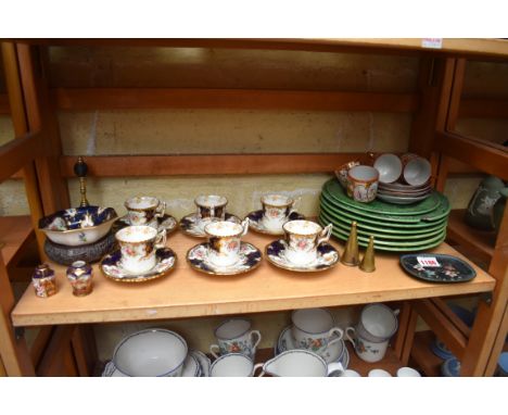 A mixed group of ceramics,&nbsp;to include: a set of six Coalport cabinet cups and saucers; a Royal Worcester scale blue octa