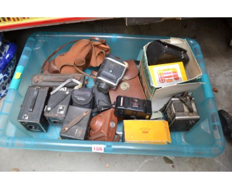 A collection of vintage cameras.&nbsp; 