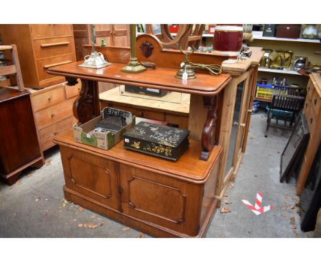 A Victorian mahogany buffet,&nbsp;121cm wide.&nbsp; 