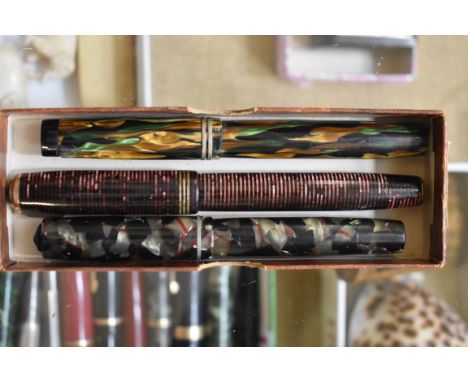 Three vintage fountain pens,&nbsp;one with 14ct nib. 
