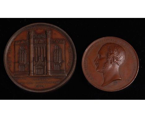 An 1851 Great Exhibition Exhibitor bronze medal, naming C.W. Archibald, together with an 1834 Foundation of the City of Londo