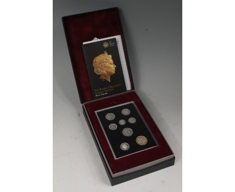 Great Britain, cased Royal Mint 2015 'The Fourth Circulating Coinage Portrait' silver proof 9-coin set (1)