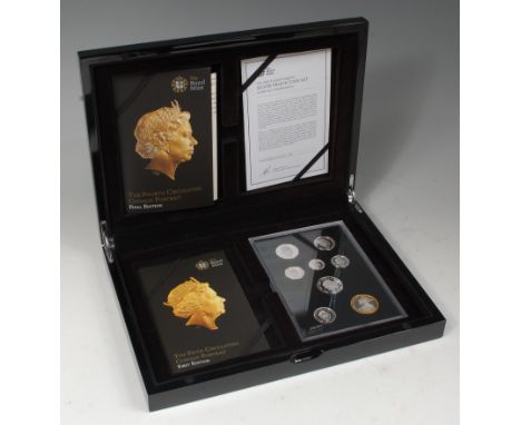 Great Britain, cased Royal Mint 2015 'The Fourth Circulating Coinage Portrait' silver proof 9-coin set (1)