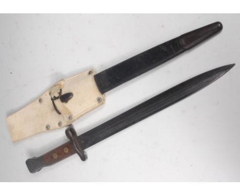 A British pattern 1888 Mk I 2nd type bayonet, the 30cm steel blade with crowned VR cypher and date 1' 98 by Wilkinson, London