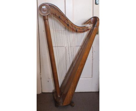 A Mahogany concert harp (for restoration)