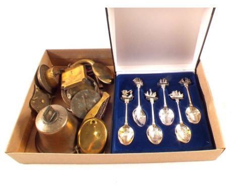 Small sundries to include vintage horse brasses and Silver plated spoons etc