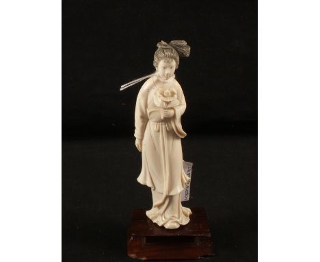 A vintage Japanese Ivory Kwan Yin figure, height 5"