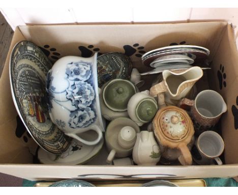 A Royal Doulton Norbury chamber pot, a Victorian teapot plus other china