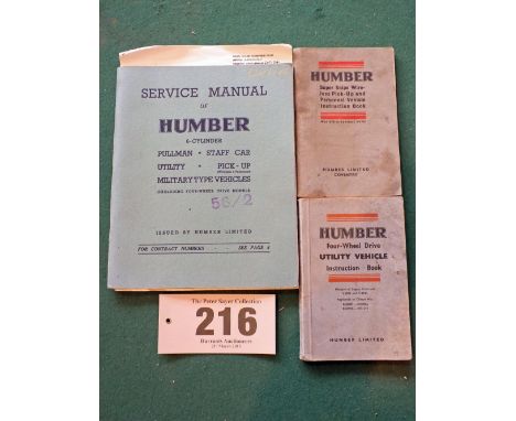 Two Humber instruction books with a Humber manual