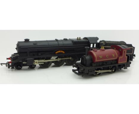 A Tri-ang model steam locomotive Princess Victoria with tender and a Hornby tank engine
