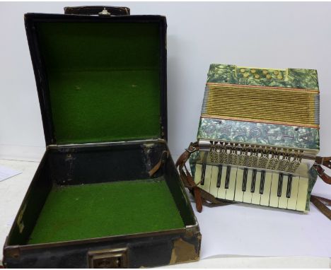 A Galotta piano accordion, cased