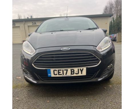 2017 Ford Fiesta Titanium Turbo 5 door Hatchback with998cc petrol engine in black.REG NO:  CE17 BJY.  Log Book: Yes.  Service