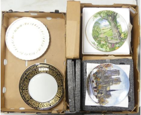 A Collection of Wall Plates including D'arceau Limoges example, Royal Doulton and Royal Worcester (2 Trays)