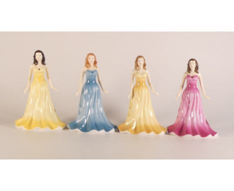 Four Royal Doulton 'The Gemstones Collection' Lady Figures  to include July 'Ruby', October 'Opal', November 'Topaz' and Dece