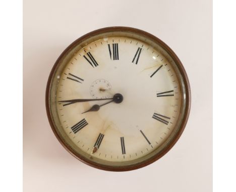 Early 20th century Brass round ships clock, d.13.5cm, some cracks to enamelled dial.
