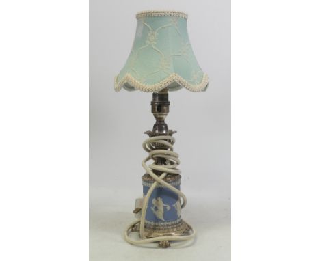 Wedgwood, Blue Jasperware Dancing Hourse Table Lamp. Height: 36cm