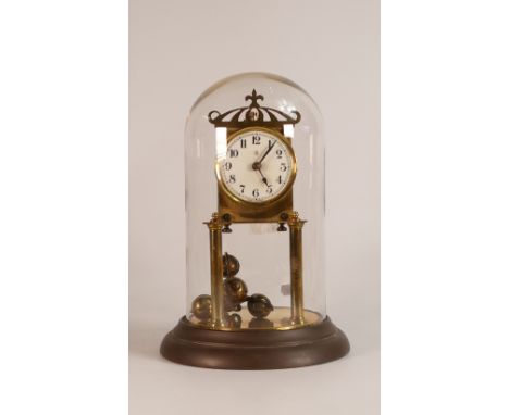 Victorian Domed Anniversary Clock. Roman numeral dial with 'B' within a Crescent moon mark to enamels. Height: 29cm