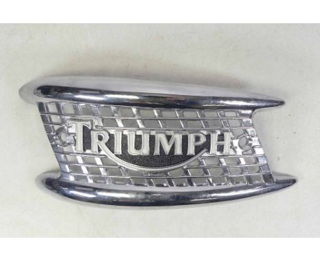 Vimtage Triumph Tank Badge. Painted white letters.