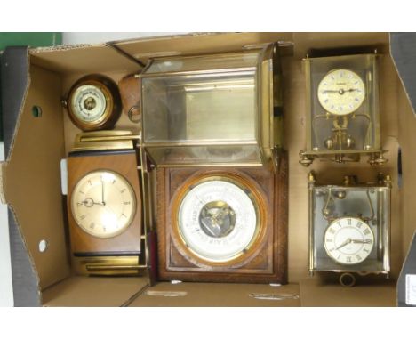 A Collection of Clocks including Kuma Clock, Barometer, Metamec Mantle Clock etc. (1 Tray)