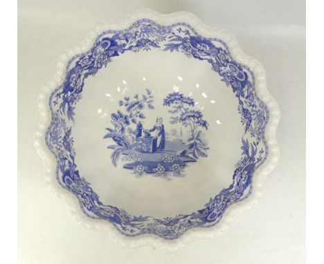 Spode, Gilr at Well Blue and White Bowl. Limited edition numbered 163 of 450. Height: 15cm Diameter: 29cm