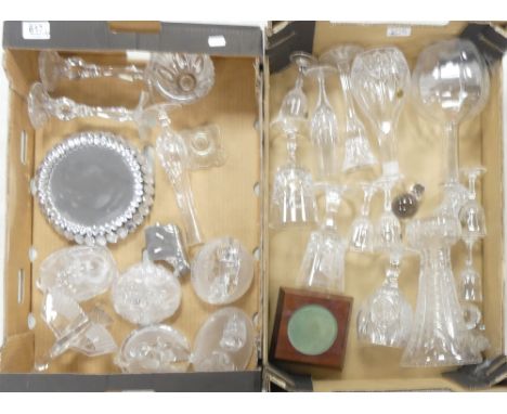 A  Selection Of Glass and Glass Type Animals including Bear, Horses, Seal, Goose also Diamante Type Mirror, Candle Sticks, Gl
