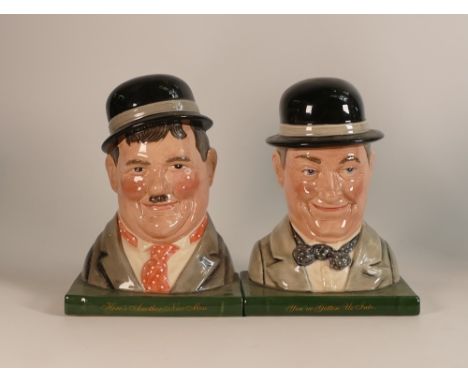 Royal Doulton, Stan Laurel D7119 and Oliver Hardy Bookends. Notably both bookend have the Stan Laurel backstamp. (2)