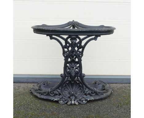 Coalbrookdale, Victorian cast iron stick and umbrella stand. Five upper dividing sections, wrought twisted central column and