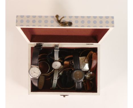 A collection of vintage ladies and gentlemans watches including Fortis, Junghans, Skagen, Watches Of Switzerland, Silver jewe