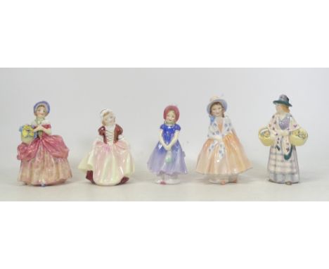 Royal Doulton, Five small figures Lily HN1798, Romany Sue HN4812, Ivy HN1768, Dinky Do HN2120 and Cissy HN1809 (5)