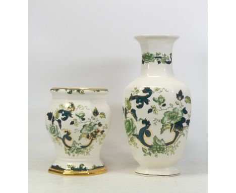 Mason's Ironstone to include a large Chartreuse vase, footed planter. Tallest 30cm (2)