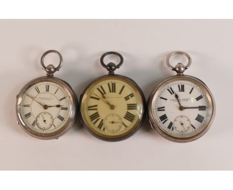 Three Silver English Lever pocket watches, One is  marked to dial Skarratt &amp; Co of Worcester. (3)