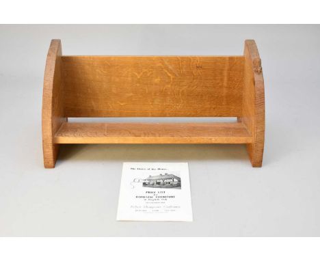 Robert Mouseman Thompson, an oak book trough, mid 20th century, with carved mouse trademark, 45cm wide, together with a Mouse