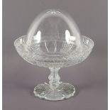 AUFSATZSCHALE MIT HAUBE, Glas, deutsch, 2.H.19.Jh.