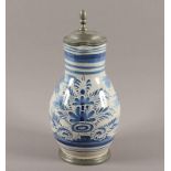 Birnkrug, Fayence, wohl Blaumaler Georg Kordenbusch, NÜRNBERG, um 1750