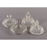 Vier Barockglasdeckel, BÖHMEN, um 1740