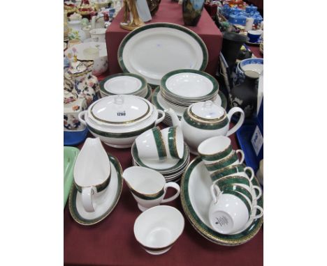 Wedgwood 'Aegean' Pattern Dinner/Tea Service, eight place settings (fifty-seven pieces including tureen, coffee pot).